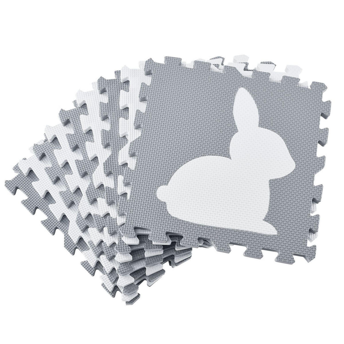 KINDER PUZZLEMATTE Timon (36 Teile) - Grau, Kunststoff (189/1/189cm) - Juskys