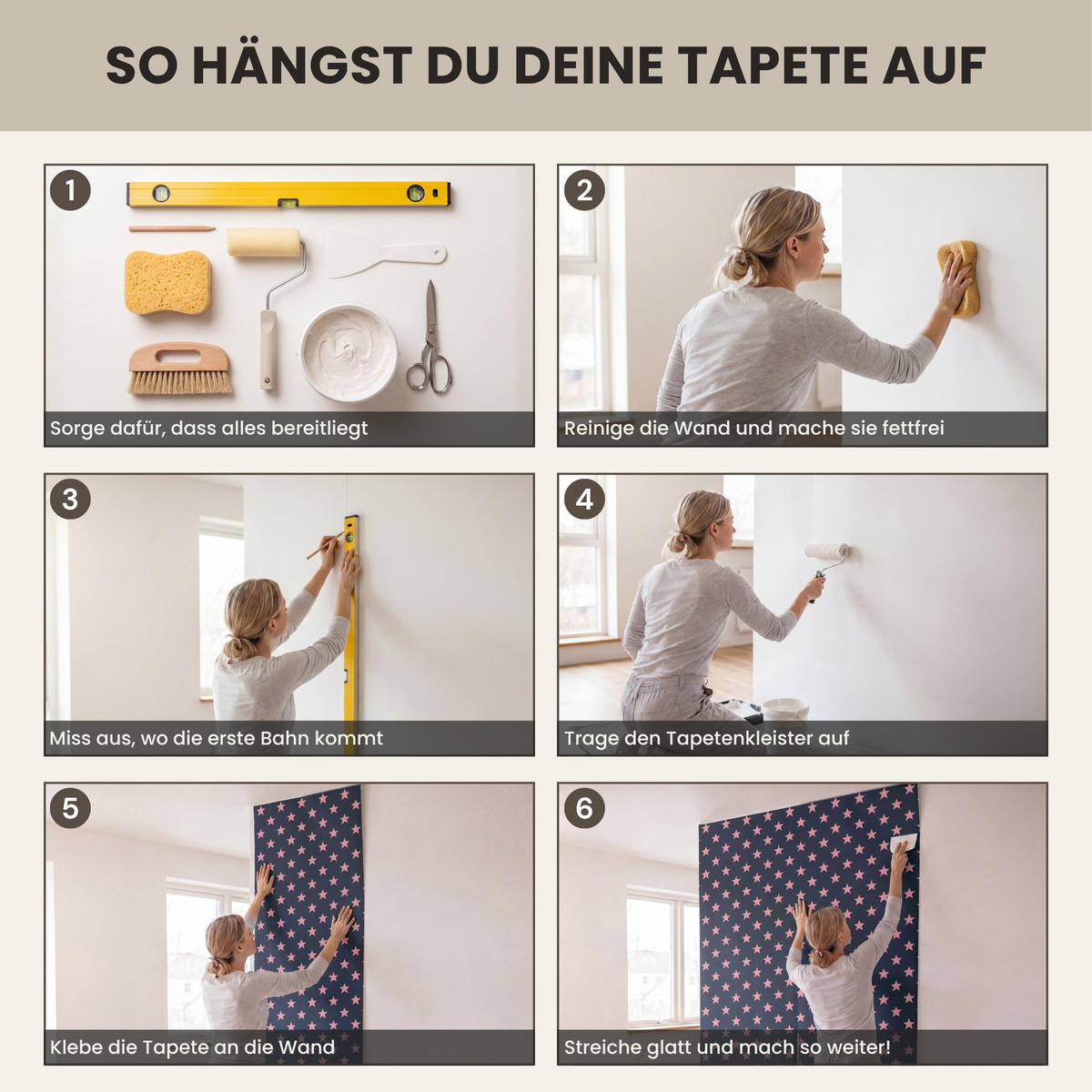 KINDERTAPETE - Muster - Sterne - Rosa - 100x240 cm - Anthrazit, Papier (100/240cm) - OnlyWow