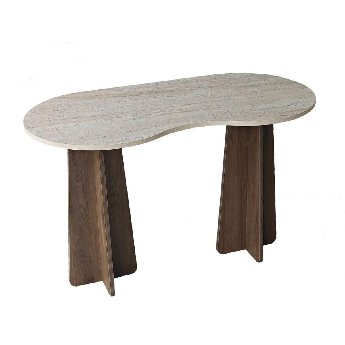 SCHREIBTISCH mit organisch-form Tischplatte 120/60/75 cm - Eichefarben, Holzwerkstoff (8.5/60/75cm) - Calicosy