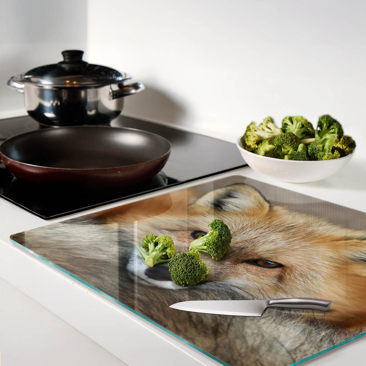 GLASPLATTE 60x52 cm Fuchs - Beige, Glas (60/0.4/52cm) - TULUP