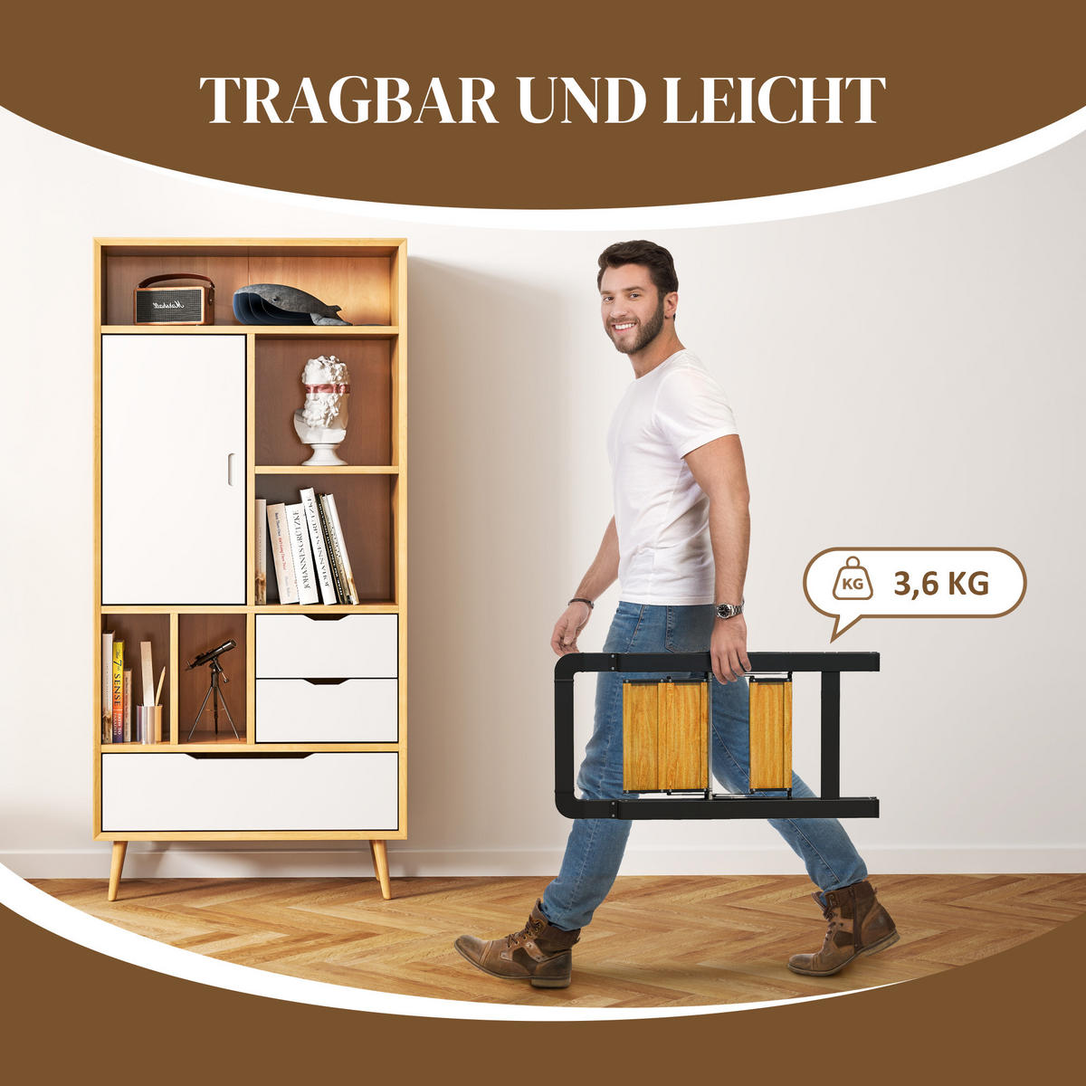 TRITTLEITER Klapptritt mit 2 Stufen Aluminium Schwarz 44,5 x 48 x 86,3 cm - Schwarz, Metall (44.5/48/86.3cm) - HOMCOM