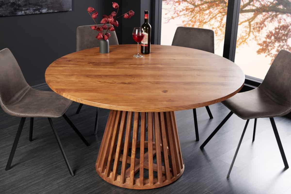 ESSTISCH MAISON JADE rund Akazie Natur 130cm - Braun, Holz (130/130/77cm) - riess-ambiente