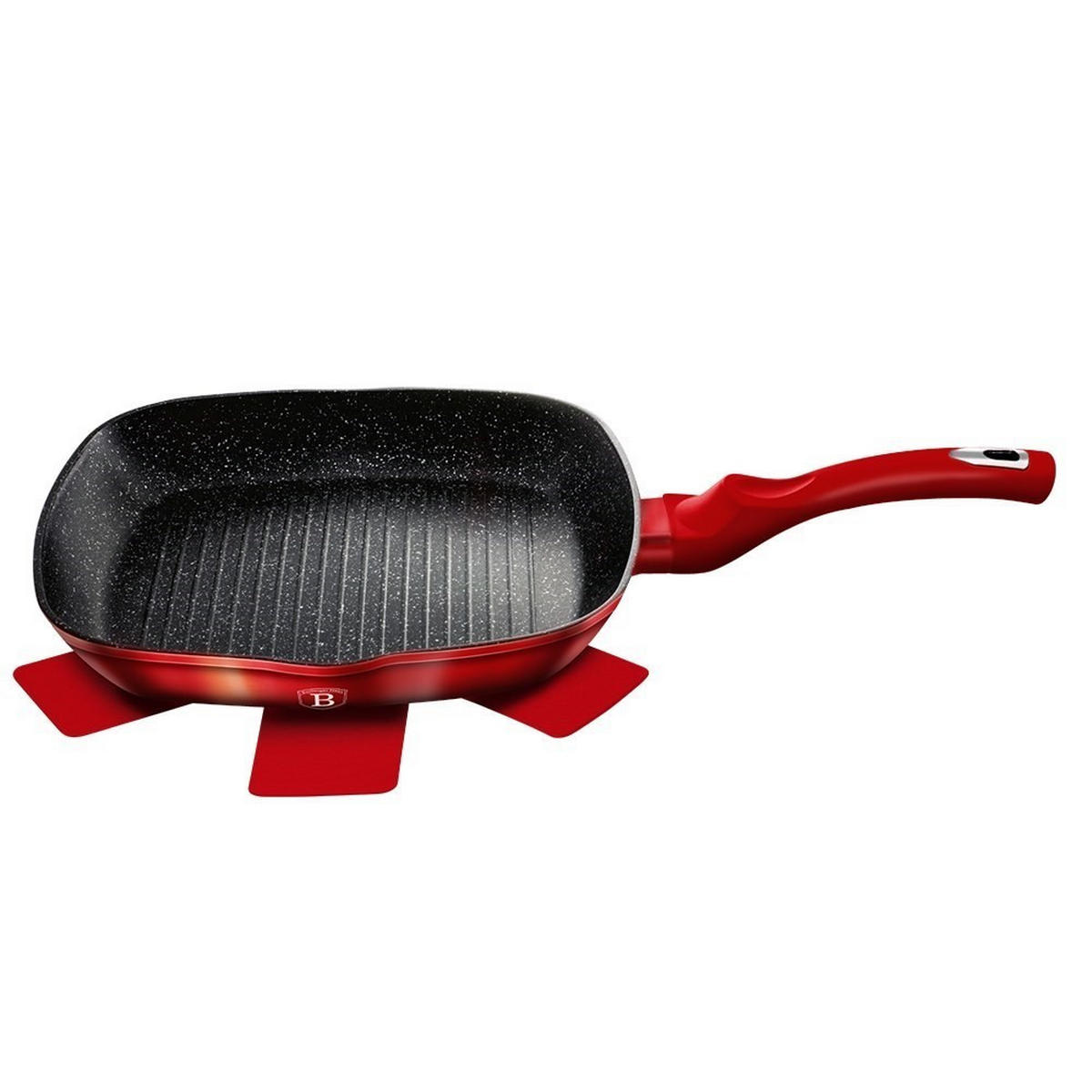 GRILLPFANNE Rot 28/28/5.5 cm BH1271 - Rot, Metall (28cm) - Berlinger Haus