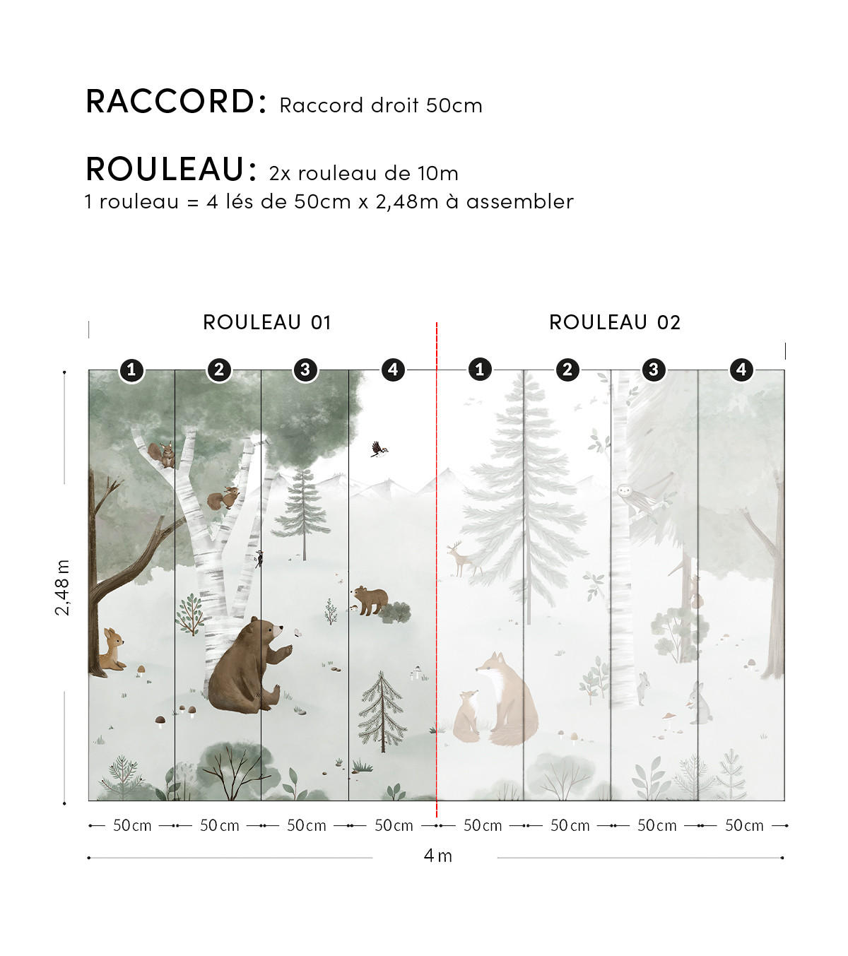 VLIESTAPETE Kharu Skandinavische Wildnis mit Bär 4 m x 2,48 m, grün - Grün, Papier (248/400cm) - Lilipinso