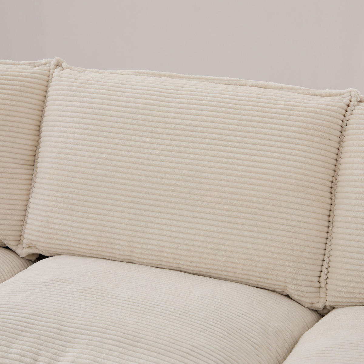 WOHNLANDSCHAFT aus Corduroy 260x132x84 cm in Beige mit USB-C & Seitentaschen - Beige, Textil (132/84/260cm) - Modfu