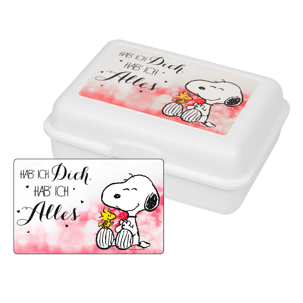 BROTDOSE The Peanuts Snoopy Hab ich Dich hab ich Alles Weiß 17,5 x 12,8 x 6,9 cm - Weiß, Kunststoff (17.5/6.9/12.8cm) - United Labels