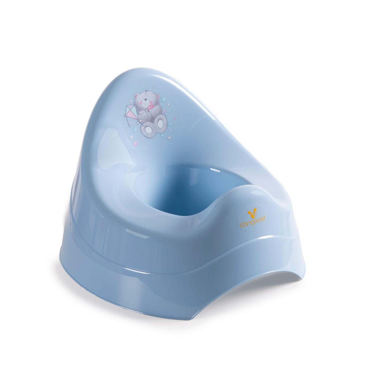 TÖPFCHEN Bär 2077 blau rutschfeste Basis, Spritzschutz, ab 12 Monate, bis 30 kg, Rückenlehne - Blau, Kunststoff (29/29cm) - Cangaroo
