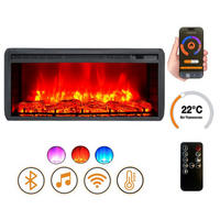 ELEKTROKAMIN 1800 W mit Bluetooth Lautsprecher EF2 - Schwarz, Metall (91.1/40.4/17cm) - dlc home