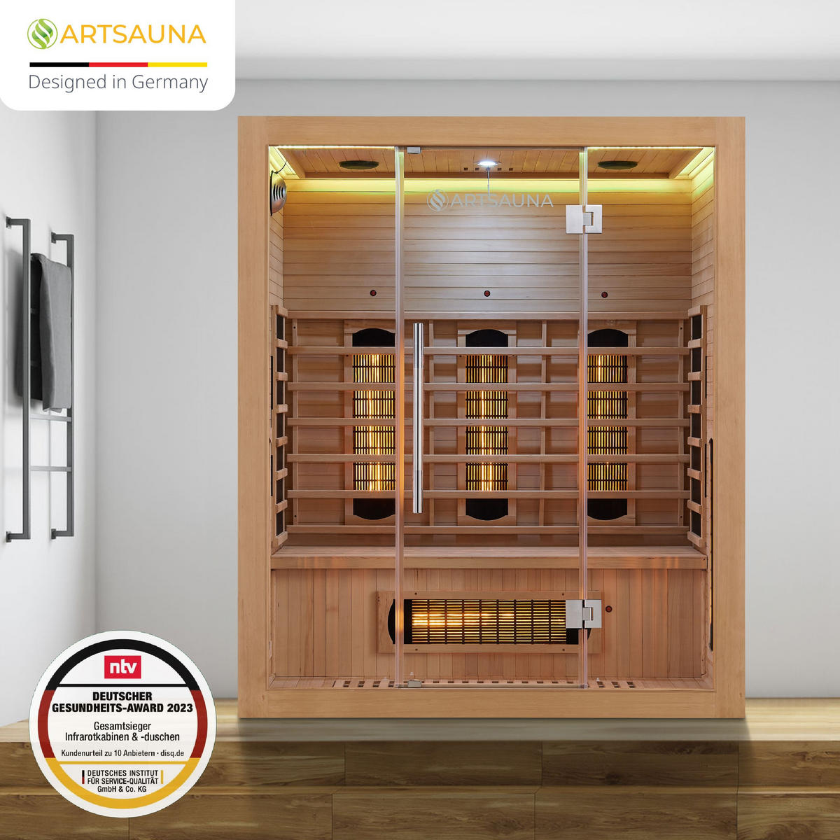 INFRAROTKABINE Kiruna160 mit Dual Technologie - Naturfarben, Holz (160/190/105cm) - Artsauna