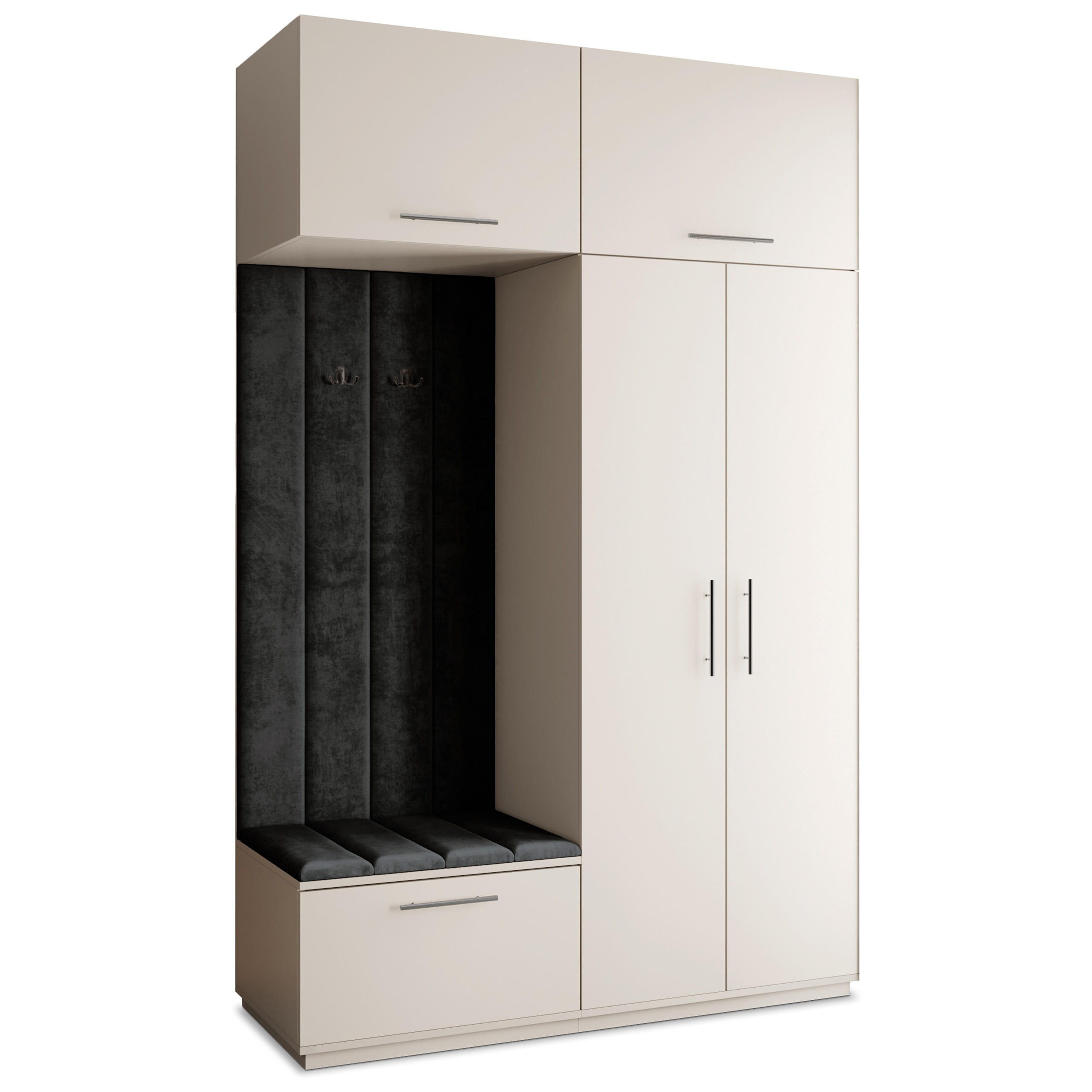 Masseno Garderobenschrank Kaschmir, Schwarz 150x240x60 cm
