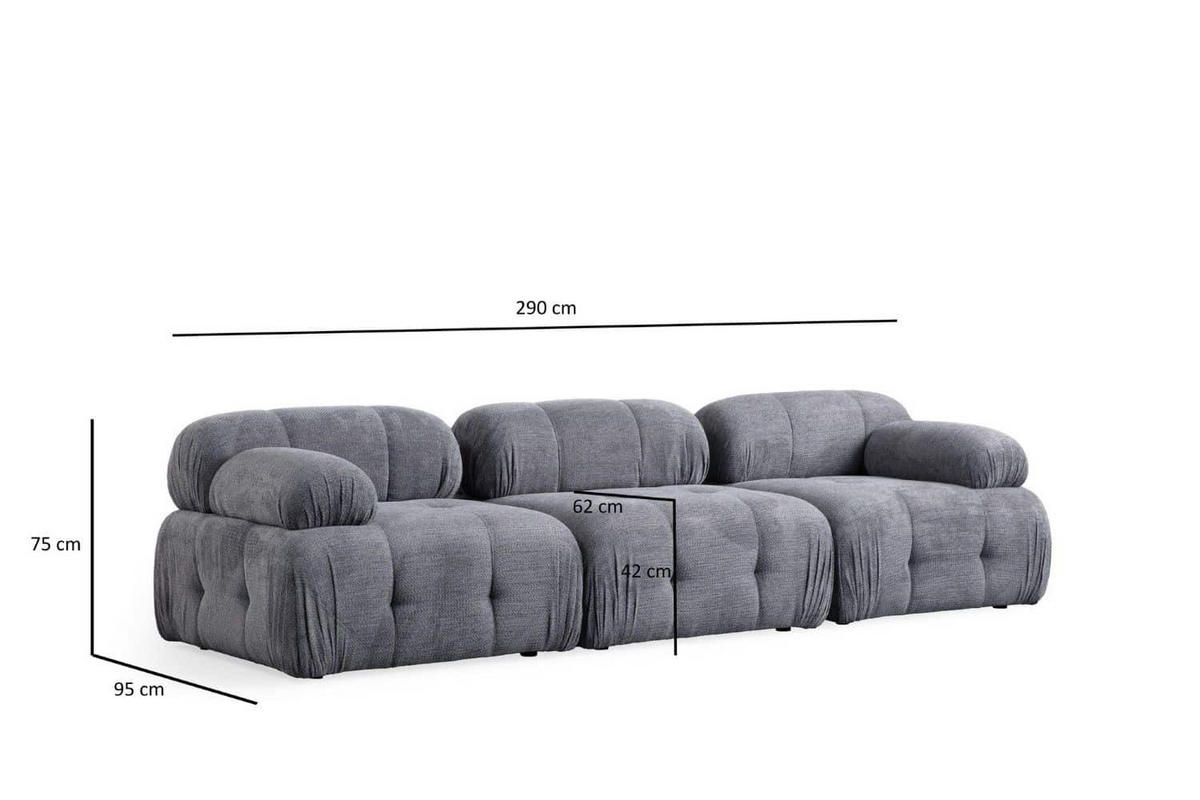 ECKSOFA inklusive Hocker - Schwarz/Grau, Holz/Kunststoff (290/160cm) - myHomelando