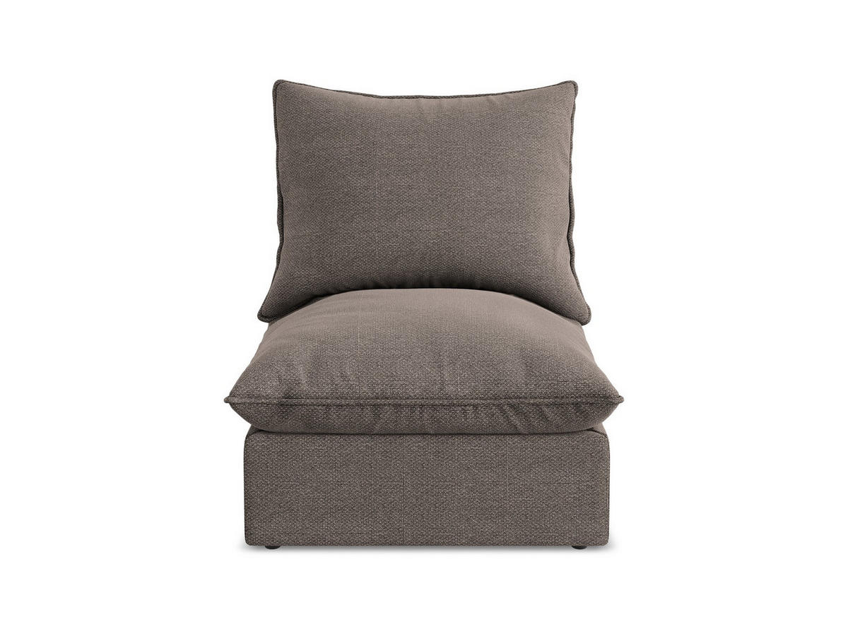 SOFAELEMENT Bouclé Stoff Braun - Schwarz/Braun, Holzwerkstoff/Kunststoff (75/77/90cm) - Makamii