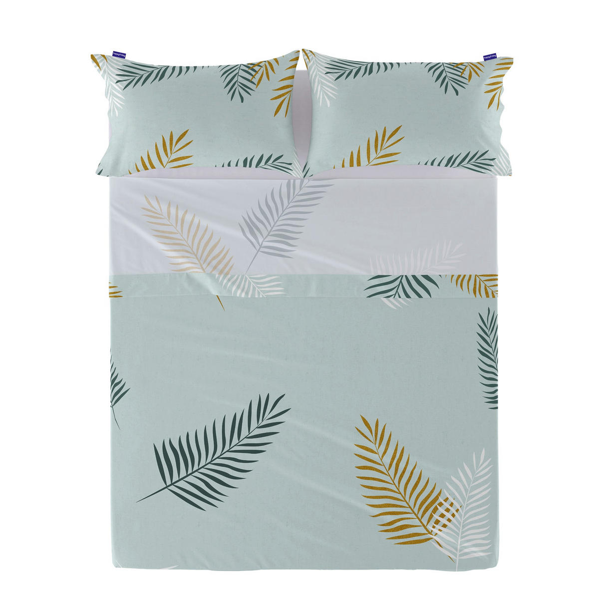 OBERBETTLAKEN foliage mint 160x270 cm mehrfarbig - Multicolor, Textil (160/270cm) - Happy Friday