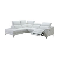 ECKSOFA Jardin Echtleder mit 1 x Relaxfunktion Weiß - Weiß, Leder/Metall (230/266cm)