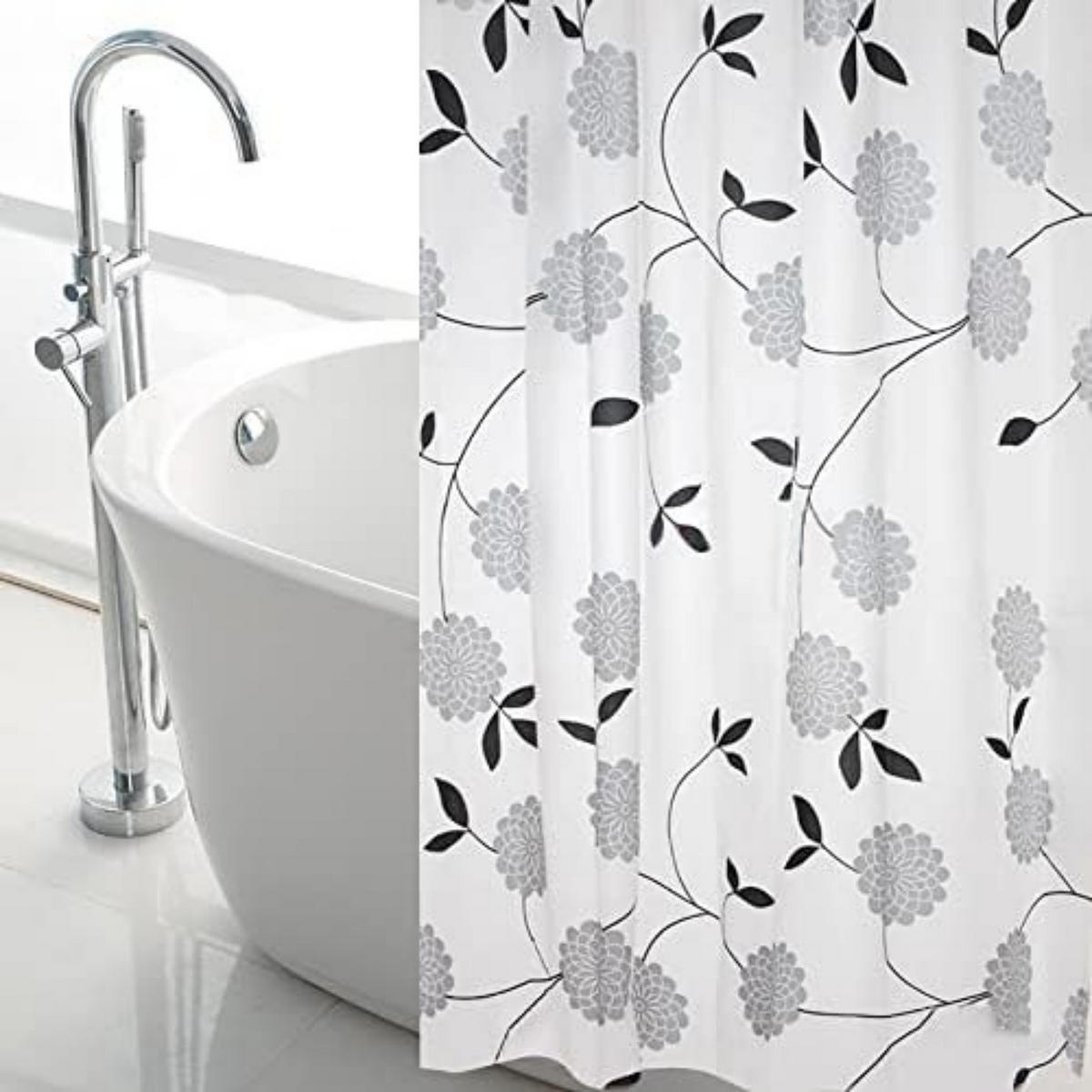 DUSCHVORHANG PEVA Blumen Muster wasserdicht schimmelresistent Badezimmer - Multicolor, Kunststoff (240/200cm) - MCBOSON