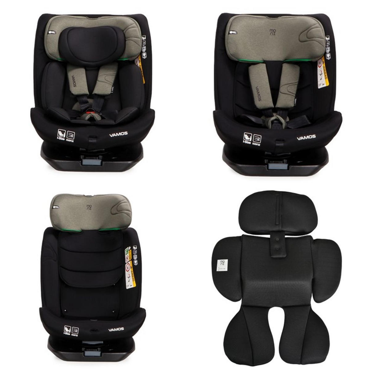 KINDERSITZ Vamos i-Size grün (40-150cm) Gruppe 0/1/2/3 Isofix Top Tether Gurt - Grün, Kunststoff (45/69/56cm) - Moni