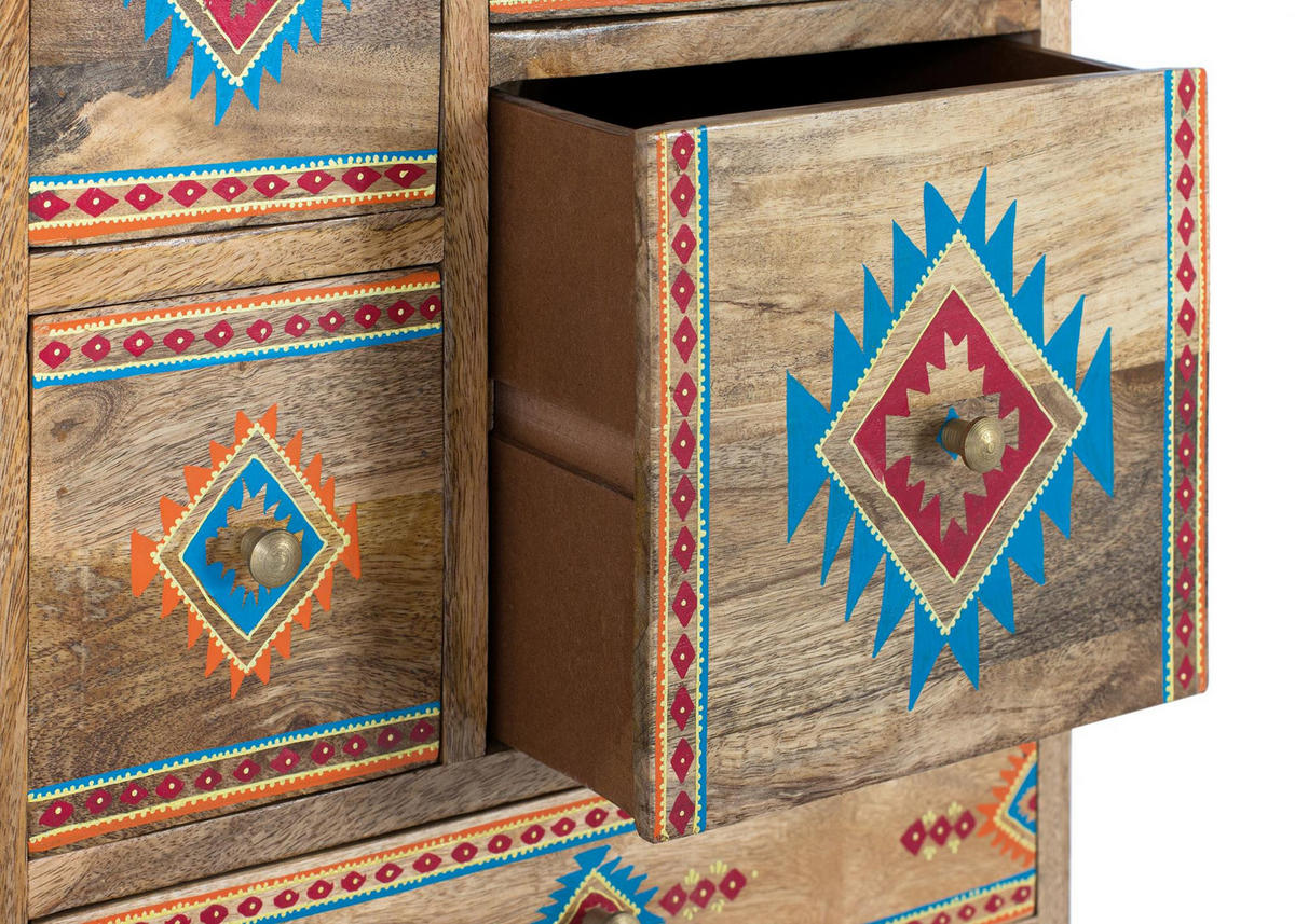 KOMMODE aus Mangoholz - Chromfarben, Holz (29/65/43cm) - Giner y Colomer