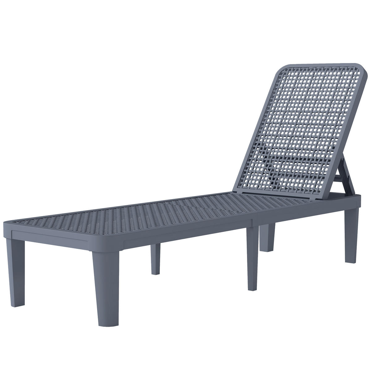 GARTENLIEGE Dunkelgrau 1 Stück - Dunkelgrau, Kunststoff (55/35.5/191cm) - GiPP