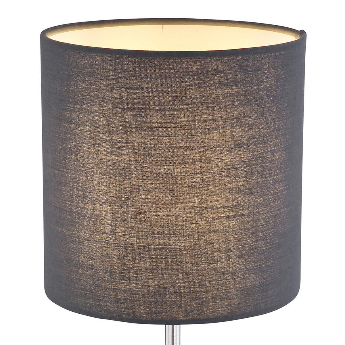 TISCHLEUCHTE Metall Textil Silber Anthrazit - Silberfarben, Metall (15/15/35cm)