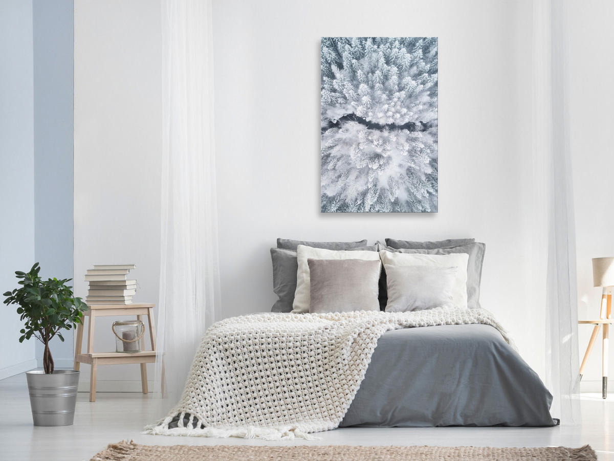 KUNSTDRUCK Weiß 40/60 cm - Weiß/Grün, Textil (40/60cm) - KUNSTLOFT