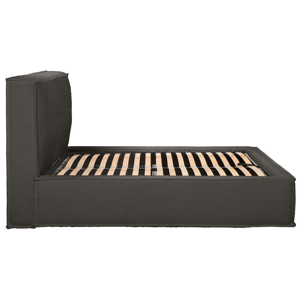 POLSTERBETT - Anthrazit, Textil (200/200cm) - home24