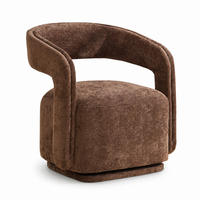 SESSEL,360 Grad Drehsessel Chenille Braun, Wohnzimmer Relaxsessel - Braun, Textil (70/74/65cm) - PARAFTA HOME