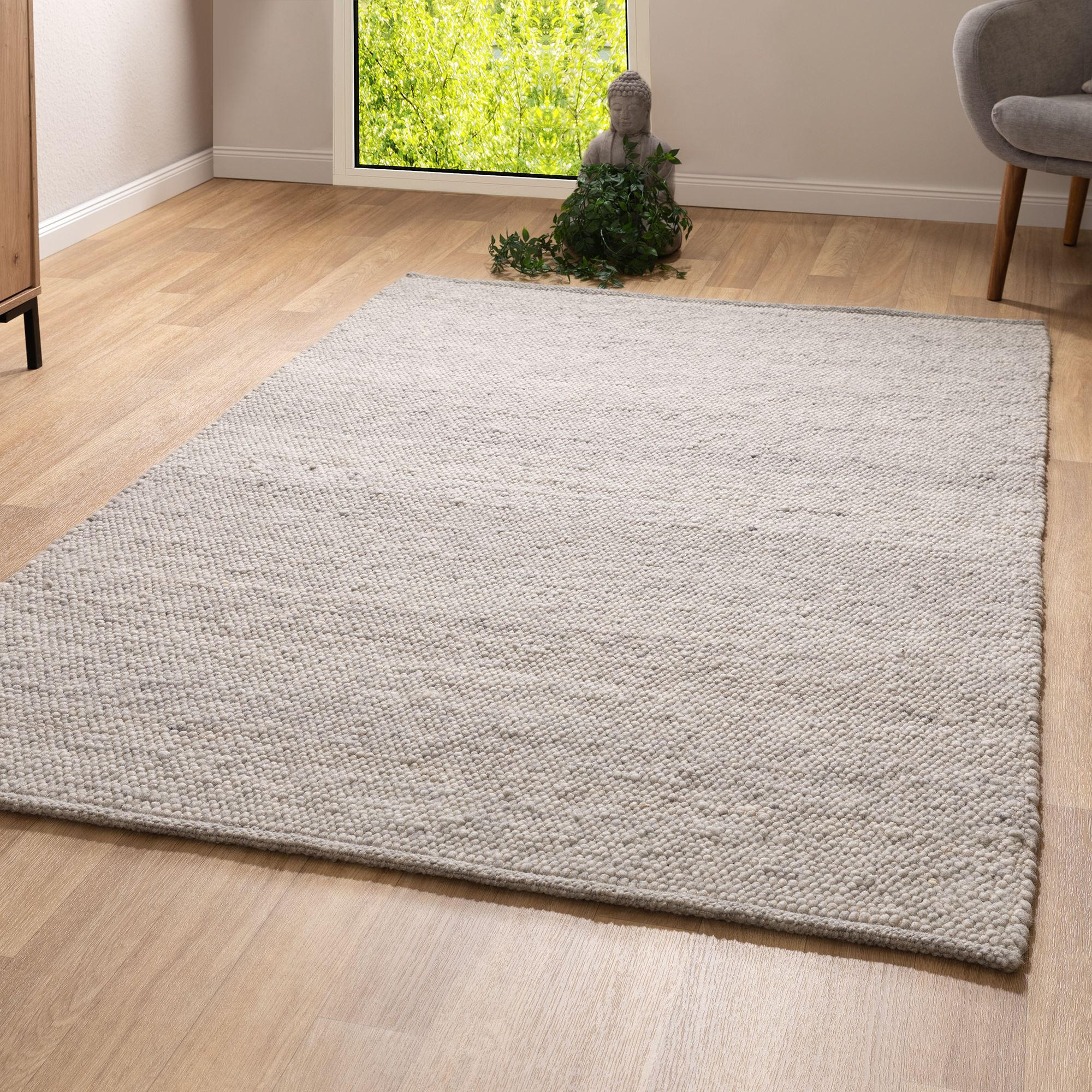 HANDWEBETEPPICH 240/240 cm Leo - Grau, Naturmaterialien (240/240cm) - Steffensmeier