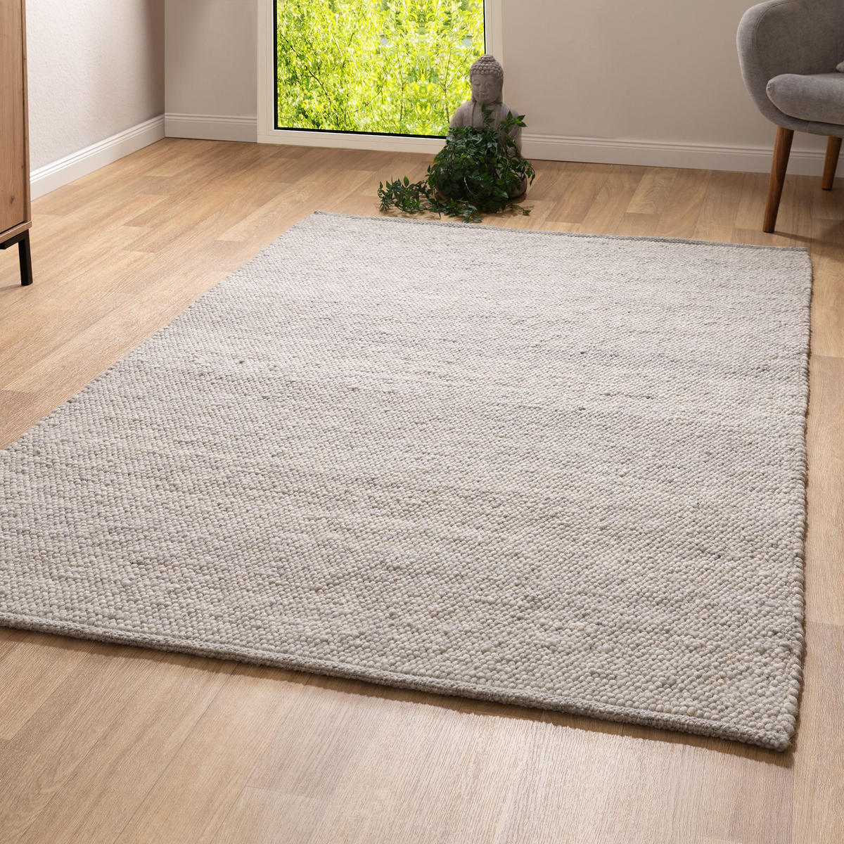 HANDWEBETEPPICH 240/290 cm Leo - Grau, Naturmaterialien (240/290cm) - Steffensmeier