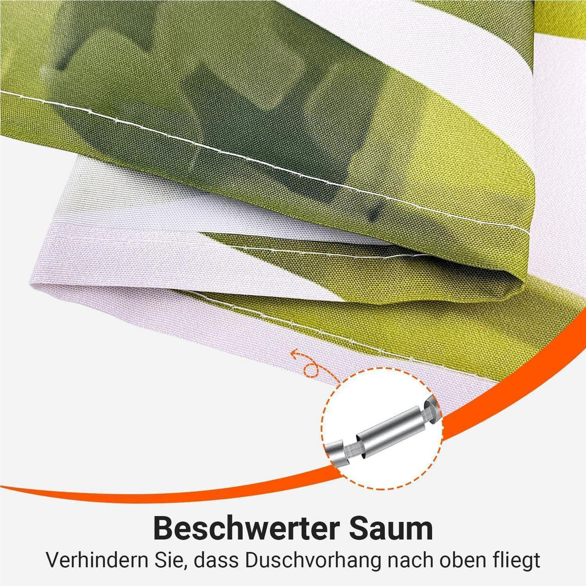 DUSCHVORHANG Blätter Linie 240 x 200 cm - Multicolor, Textil (240/200cm)