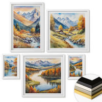 WANDBILDER 5er-Set - 50x50 cm & 20x30 cm & 40x60 cm Weißer Rahmen - Ansichten der Zitronenarchitektur von Positano - Weiß, Kunststoff (40/60cm) - ArtPrintCave