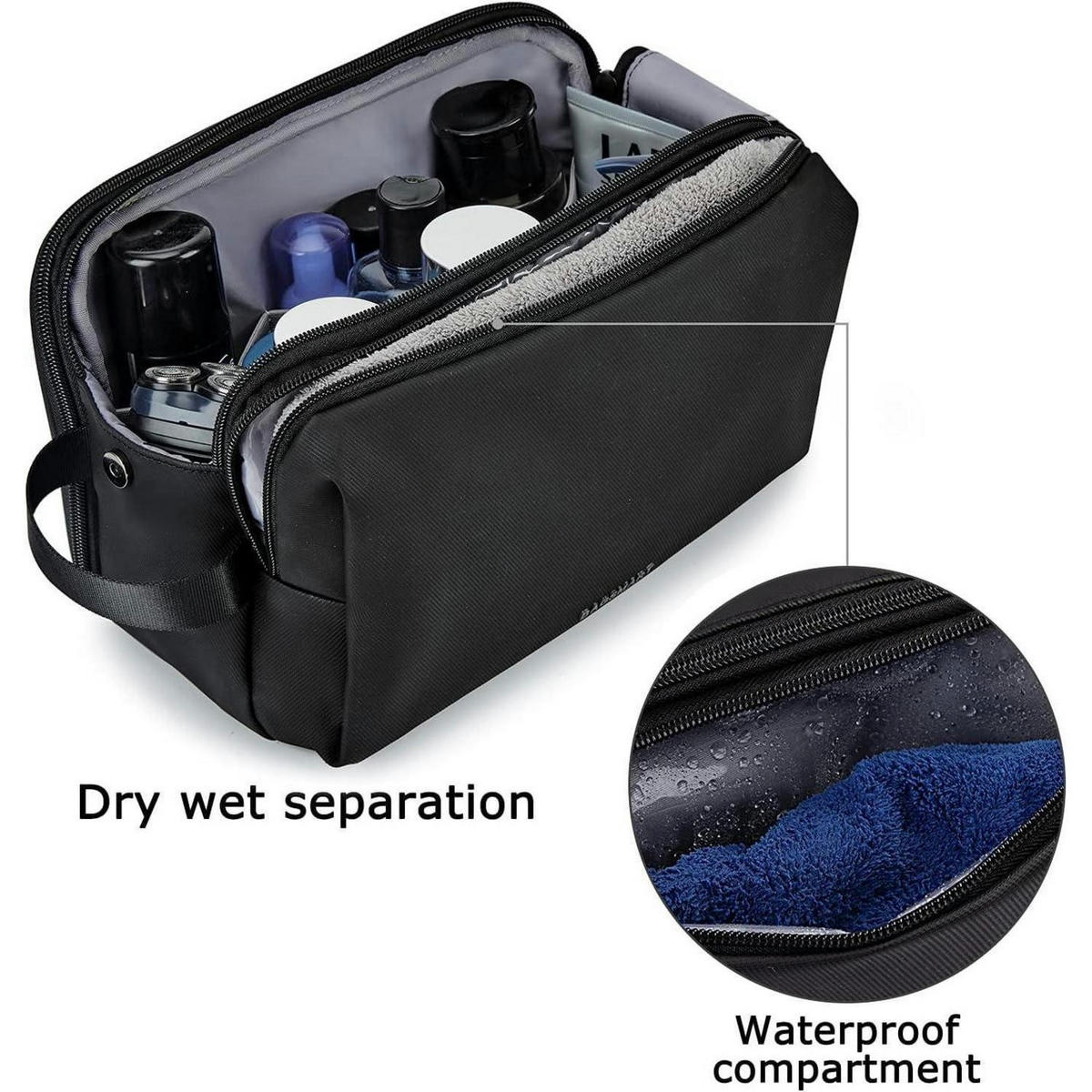 KULTURTASCHE Herren Schwarz 30 cm - Schwarz, Kunststoff (7/6.5/15.1cm)