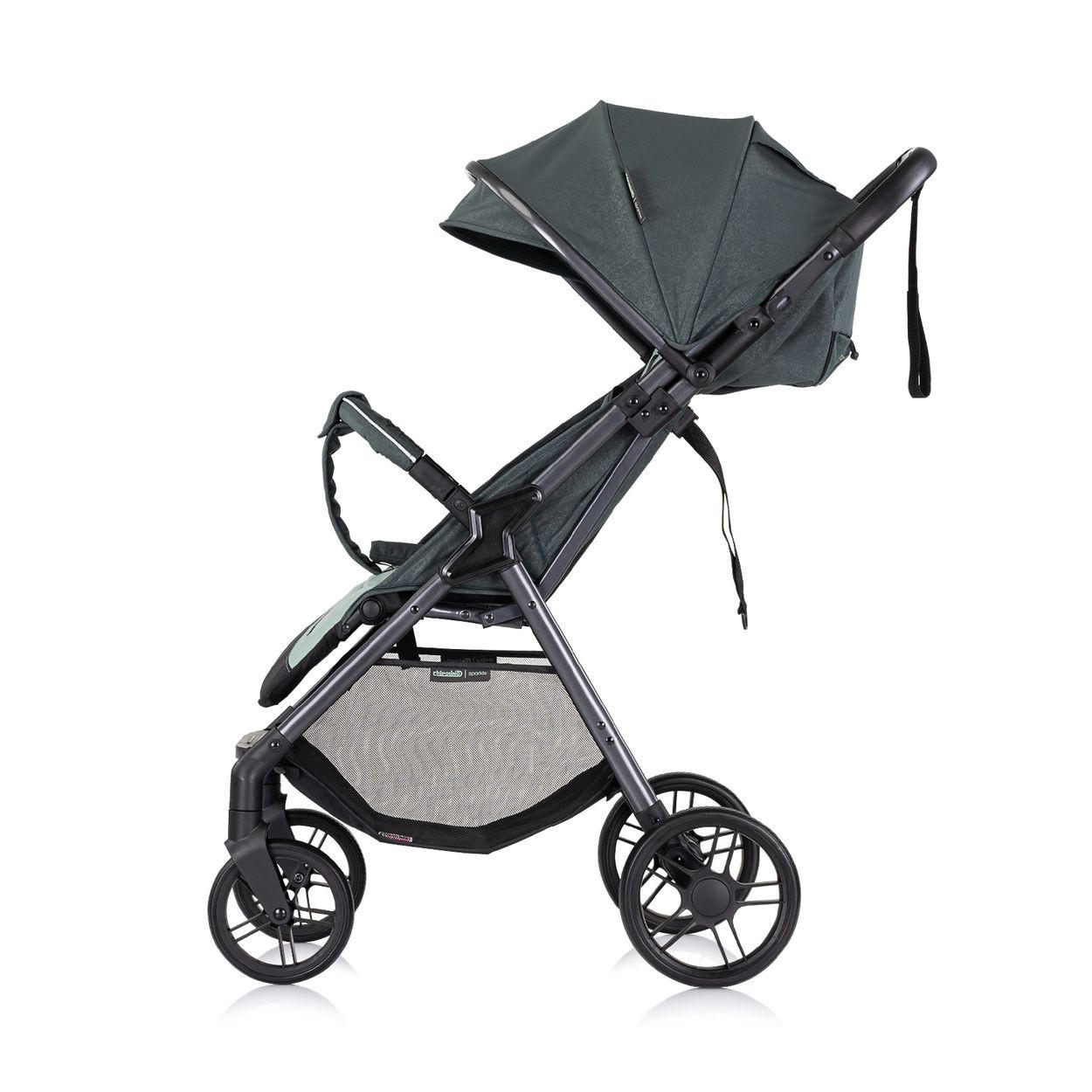BUGGY Sparkle grün faltbar, Gurt am Griff, verstellbar - Grün, Metall (84/55/97cm) - Chipolino