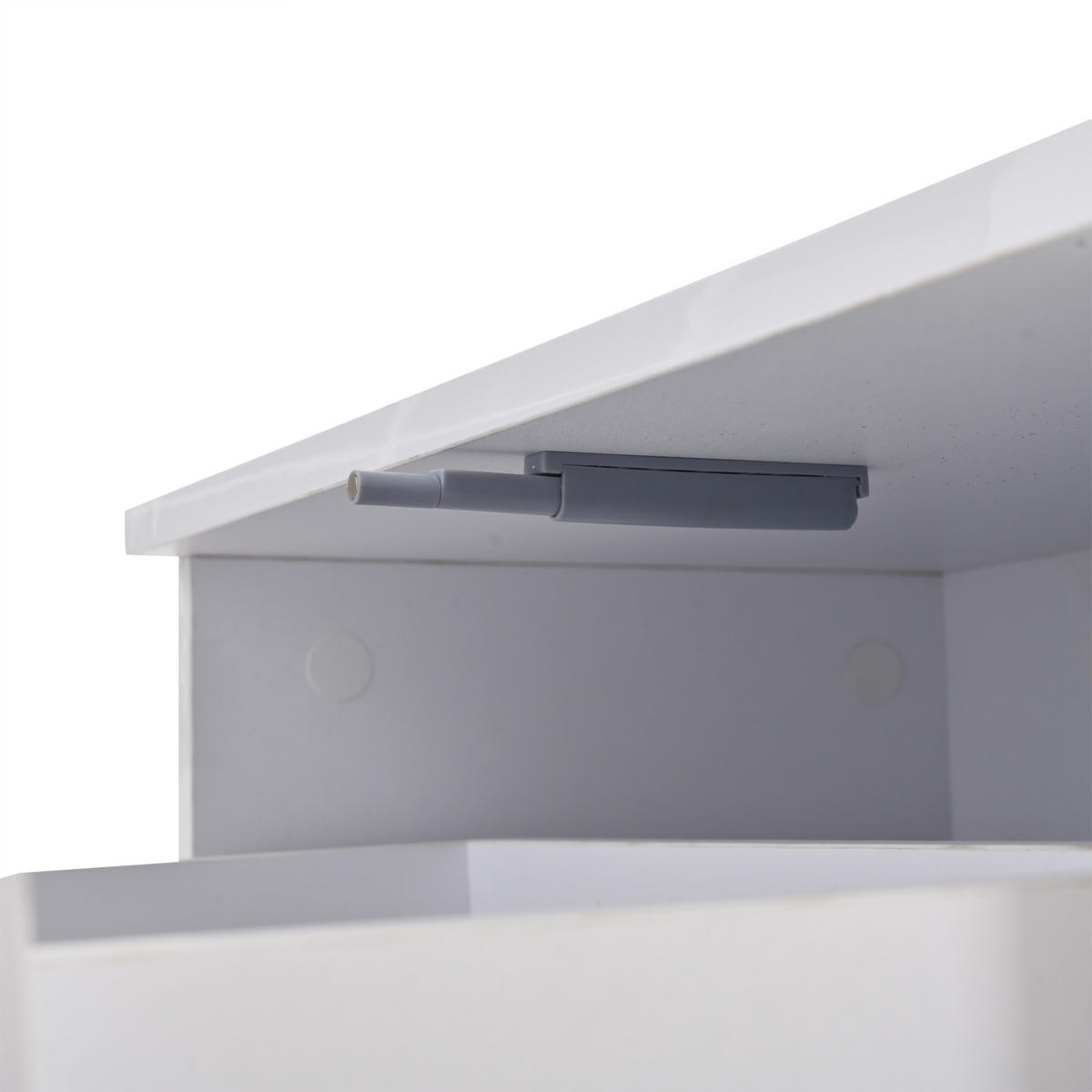 COUCHTISCH 100/50/40 cm höhenverstellbar mit verstecktem Stauraum und LED-Licht - Weiß, Holzwerkstoff (100/50/40cm) - OKWISH