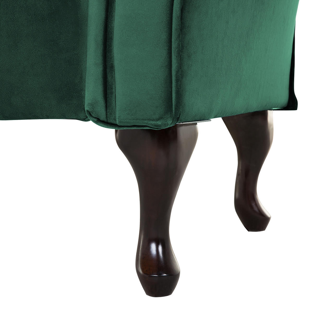 ČALOUNĚNÉ LEHÁTKO CHAISE LONGUE Sametová látka tmavě zelené pravostranné Lattes - zelená barva, textil (188/87/59cm) - Beliani