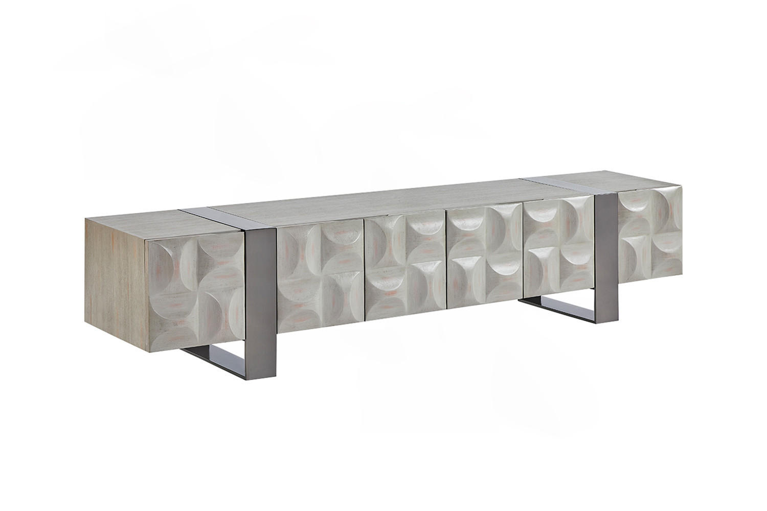 LOWBOARD MARGO Grau Holz - Grau, Holz/Metall (200/42/40cm) - KAWOLA