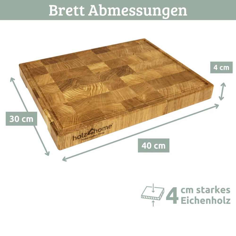 SCHNEIDEBRETT Holz groß MILA klingenschonend 40x30x4 cm - Braun, Holz (40/30cm) - DELUKE