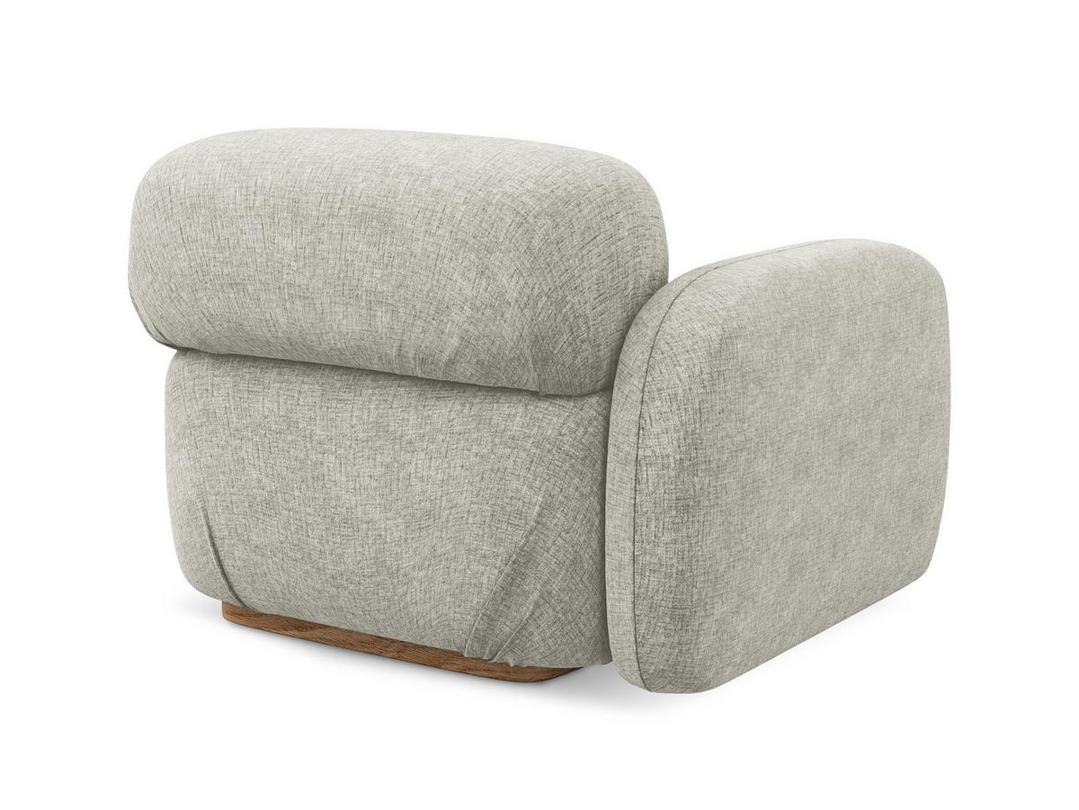 SOFAELEMENT Links Chenille Stoff Grau - Silberfarben/Braun, Holz/Textil (95/73/95cm) - Makamii