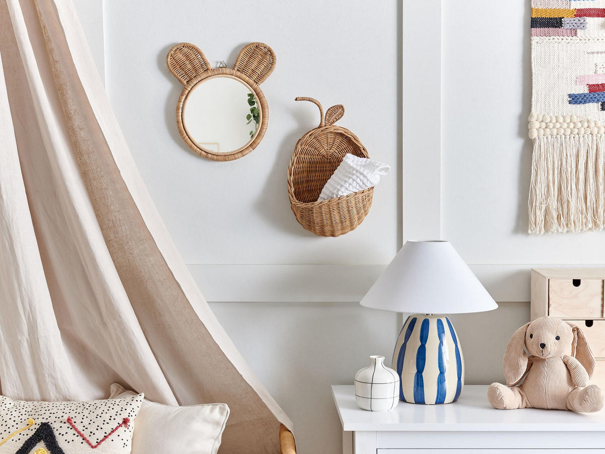 WANDDEKORATION Rattan natürlich Makonde - Naturfarben, Naturmaterialien (24/40/15cm) - Beliani
