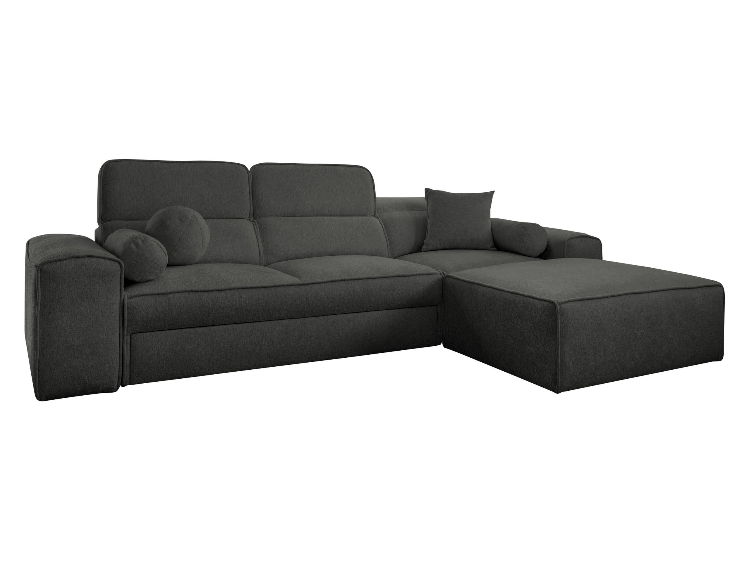 ECKSCHLAFSOFA Viveri I, Seite: Rechts - Anthrazit, Holz/Textil (276/187cm) - MIRJAN24