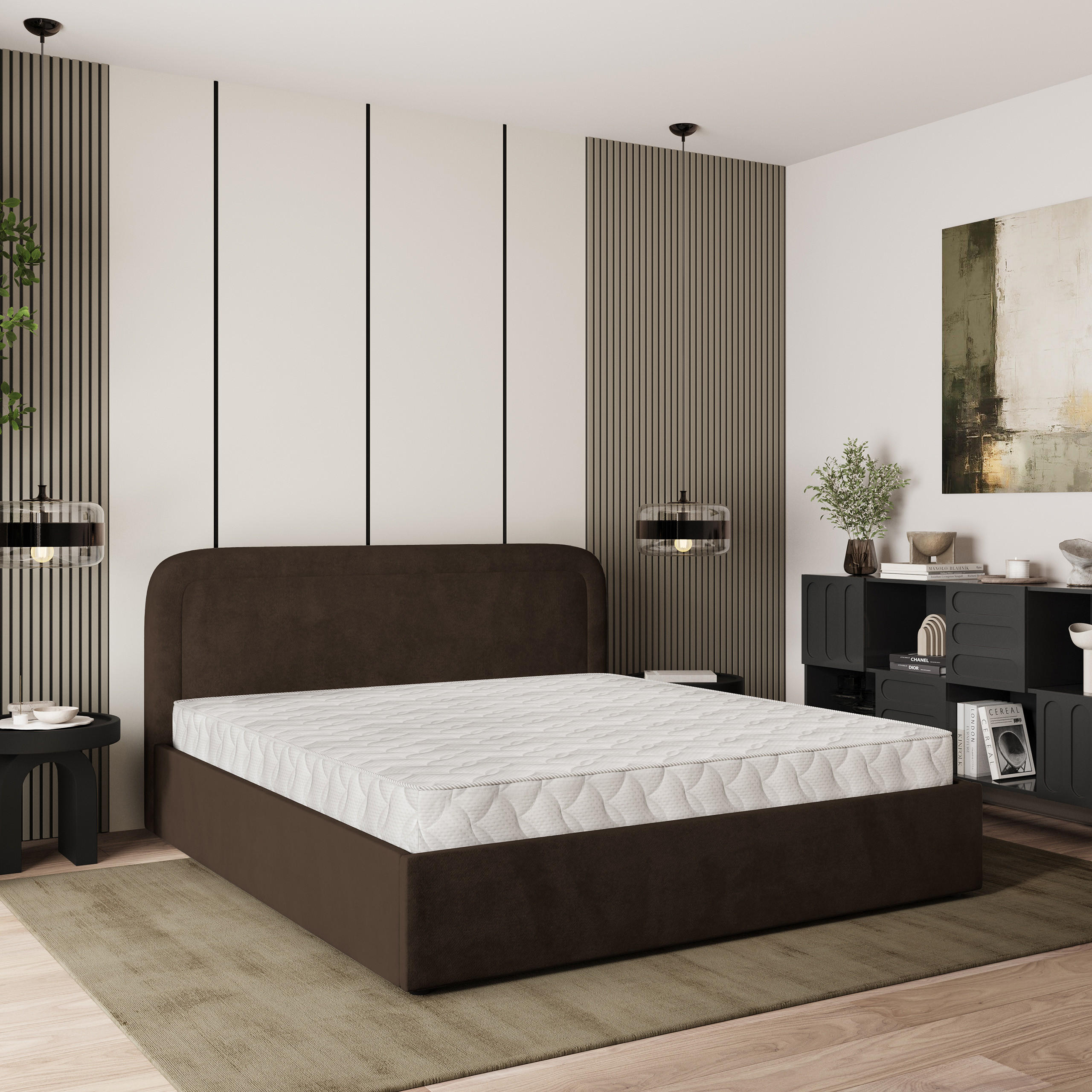 POLSTERBETT BENIRA K 160x200 cm mit Bettkästen - Braun - Braun, Holz (160/200cm) - MASSENO