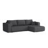 ECKSOFA CARACAS 288/185 in Cord Anthrazit mit Schlaffunktion rechts - Anthrazit, Holz/Holzwerkstoff (288/185cm) - Deine Möbel 24