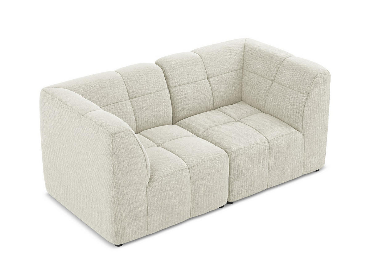 ECKSOFA Links Bouclé Stoff Grau - Schwarz/Grau, Holzwerkstoff/Kunststoff (248/166cm) - Makamii