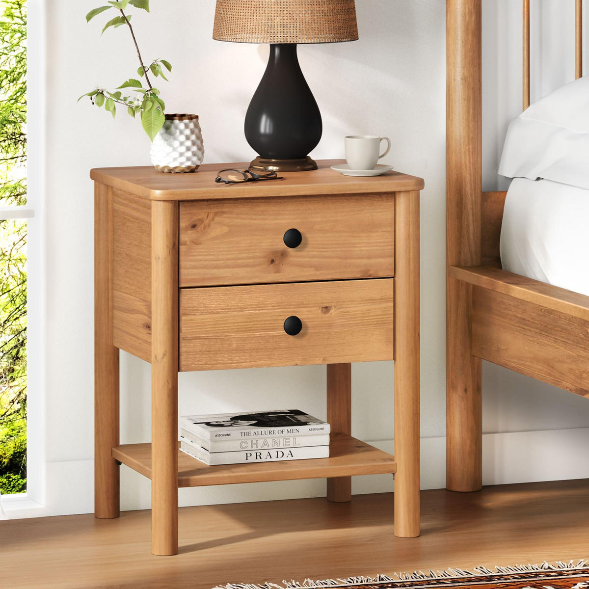 NACHTTISCH APOANA Eiche - Eichefarben, Holz (45/53/35cm) - IDIMEX