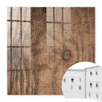 SCHLÜSSELBOX Weiß 30x30 cm – Türöffnung nach rechts - Holzstruktur - Braun, Metall (30/30/5cm) - TULUP