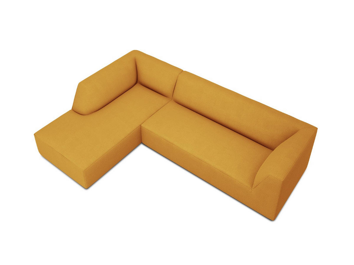 ECKSOFA links Ruby aus strukturiertem Stoff gelb 4 Sitzplätze - Gelb, Textil (180/273cm) - Micadoni