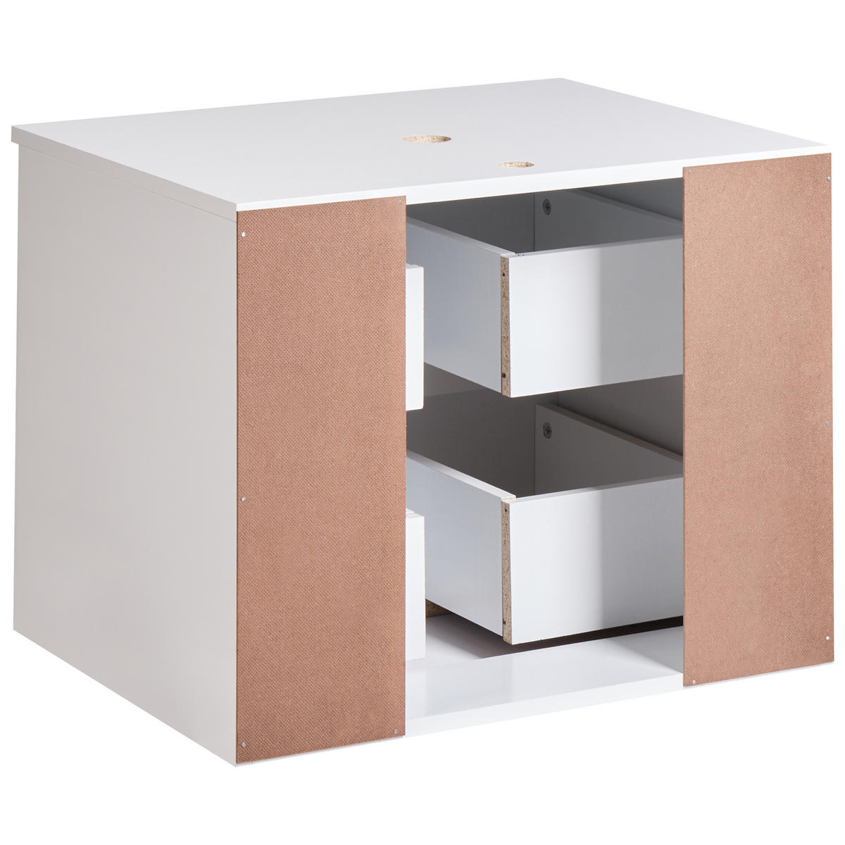 WASCHBECKENUNTERSCHRANK wandmontiertk 60 cm Weiß Serra - Weiß, Holzwerkstoff (60/47/47cm) - Beliani
