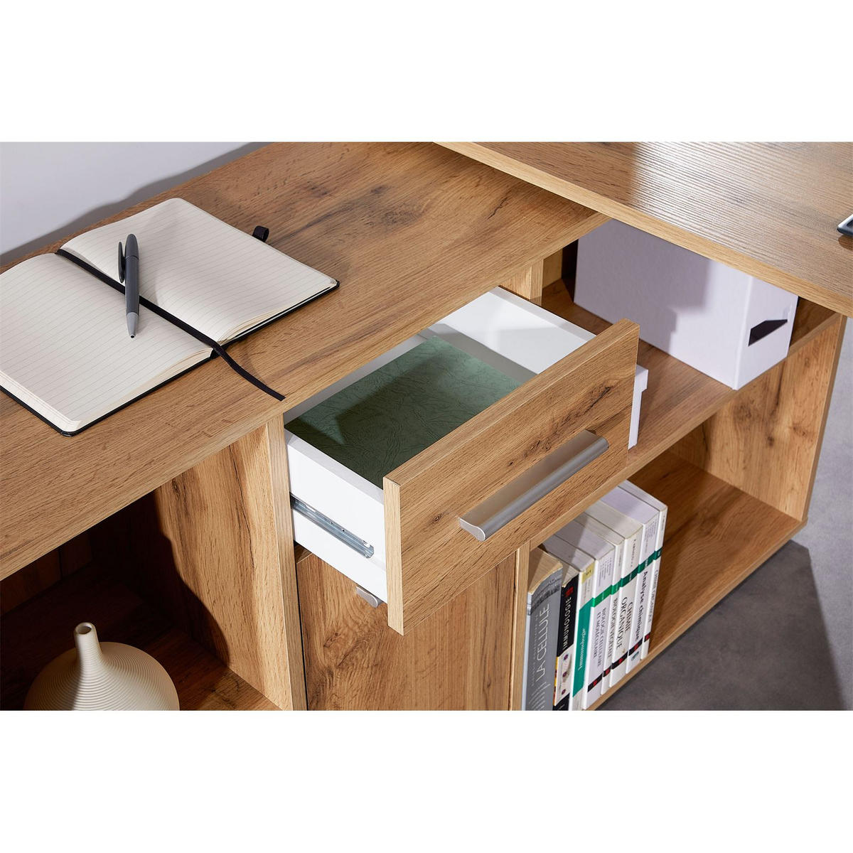 ECKSCHREIBTISCH DIEGO - Eiche Wotan, Holzwerkstoff (122/120/75cm) - CARO-Möbel