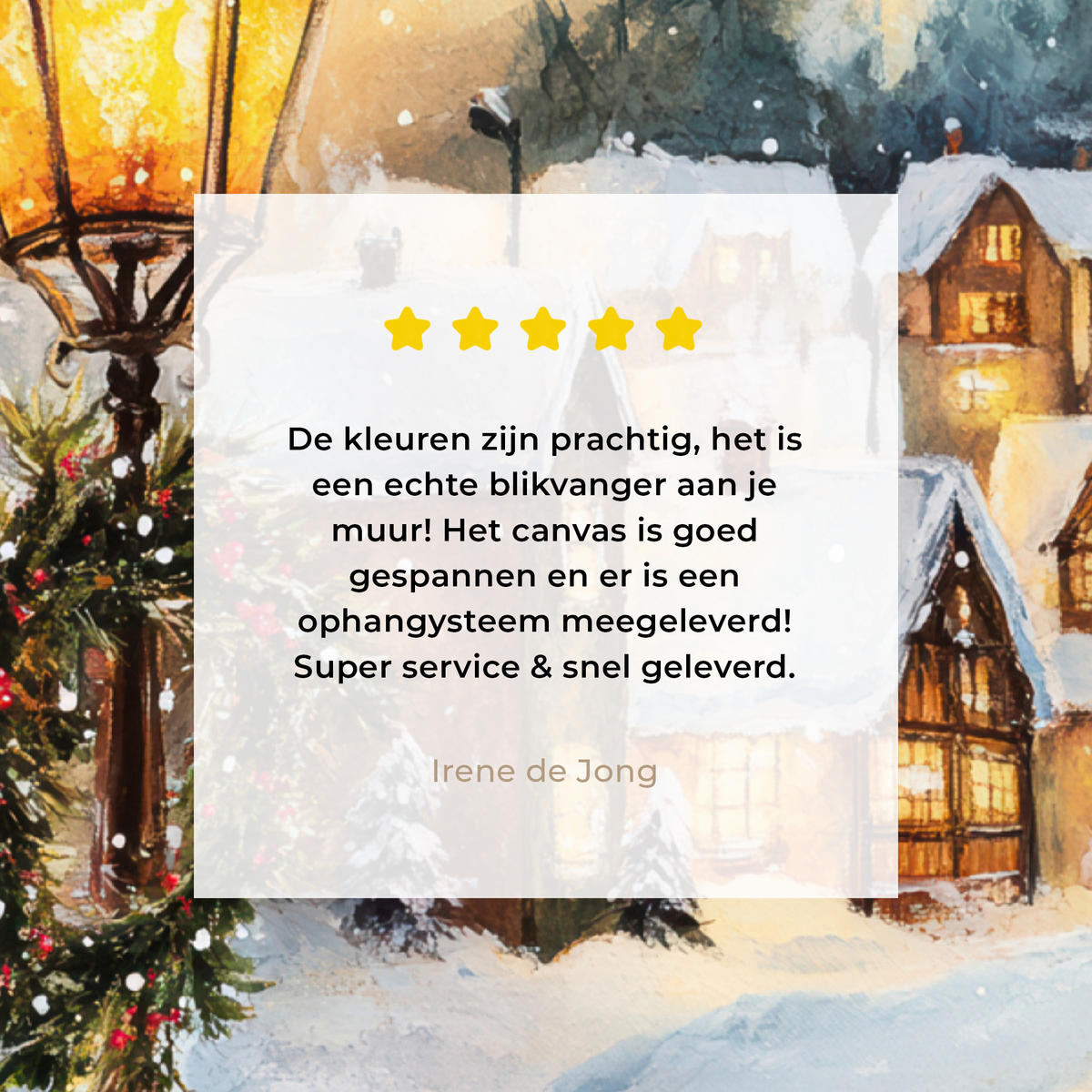 LEINWANDBILD Weihnachtsdorf - Häuser - Schnee - Weihnachten Room Decor 30x40 cm - Sandfarben, Textil (30/40cm) - MuchoWow