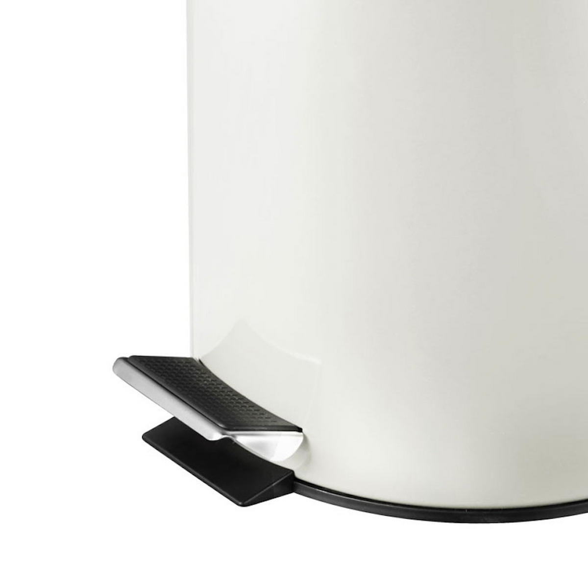 MÜLLEIMER Runder TretMit Herausnehmbaren Kunststoff Inneneimer 3 Liter 27 x 19,5 x 17 cm Weiß - Weiß, Metall (19.5/27/17cm) - PROREGAL