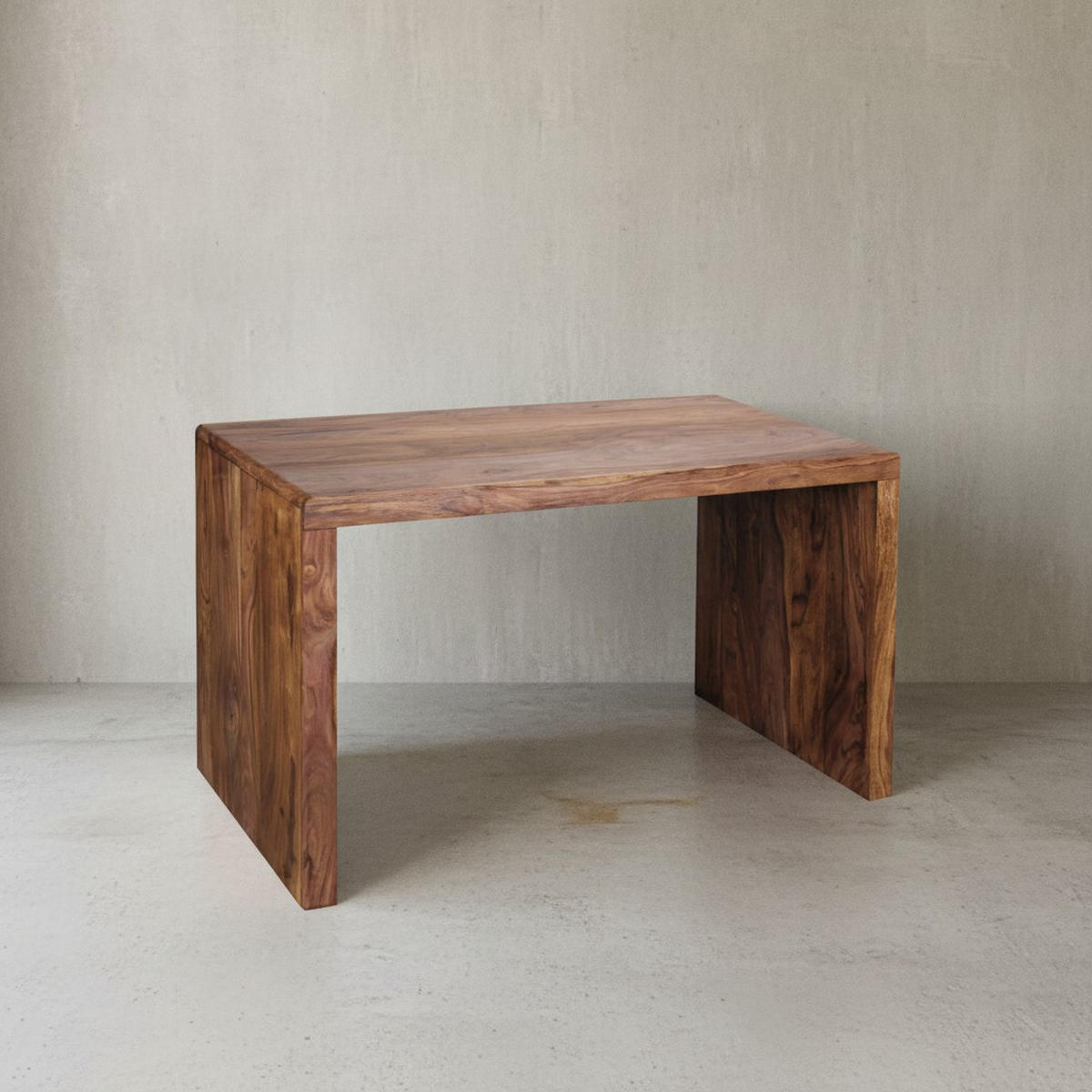 SCHREIBTISCH Massivholz Stauraum Abgerundete Ecken, Braun 120x60x76 cm - Braun, Holz (60/120/76cm) - KADIMA DESIGN